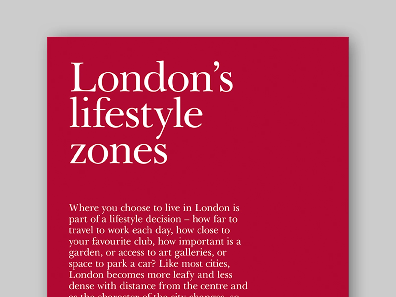 London's lifestyle zones - Methodology - Kinleigh Folkard & Hayward